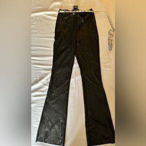 Vegan/pleather, black, flared, high waisted, pants, small, great condition.